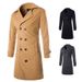 Loom Loom New Export Clothing Wholesale Men's Slim Woolen Jacket Fashionable Mid-Length Double-Breasted Trench Coat_viptrois.com