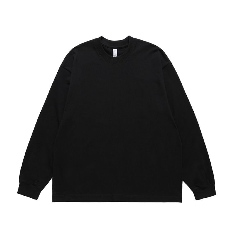 National Trend Brand Men's Clothing, 240g Basic Solid Color Casual Long-Sleeve Base T-Shirt_viptrois.com