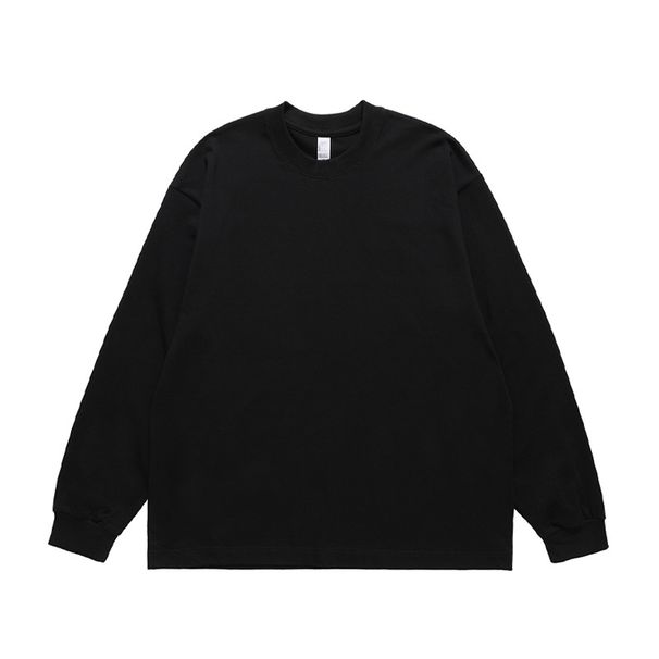 National Trend Brand Men's Clothing, 240g Basic Solid Color Casual Long-Sleeve Base T-Shirt_viptrois.com