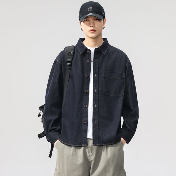 Nordmann Trendy Retro Washed Active Non-Fading Stitched Loose Casual Denim Shirt Jacket High-End Men's Clothing_viptrois.com