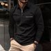 Men's Clothing Autumn Polo Shirt Zipper Pocket Men's Long Sleeved Sports Polo Shirt_viptrois.com
