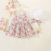 Kids’ Clothing Rose Slings On The Back Korean Style Girl's Dress With Hat_viptrois.com