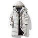 Men's Clothing White Duck cotton Casual Medium And Long Solid Color Warm Top Jacket_viptrois.com