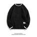 Pure 2025 New Men's Autumn Winter Loose Color Block Two-Piece Knitted Base Shirt Pullover Sweater_viptrois.com