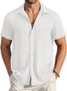 Men's Clothing Men's Clothing New Men's Shirt Loose And Comfortable Textured Shirt Vertical Striped Short Sleeved Pocket Shirt_viptrois.com
