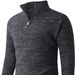 Men's Cable Knit Zip-Up Sweater - Semi High Neck, Warm & Stylish Winter Pullover, Plus Size Friendly (Light Gray/Black/Orange-Red)_viptrois.com