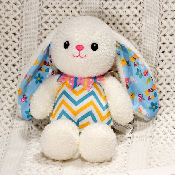 Cute Soft Striped Rabbit Doll Plush Toy Little White Rabbit Doll Children's Ragdoll Easter Gift_viptrois.com