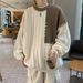 Pure Color Block Sweater For Men, Autumn And Winter, Trendy Loose Casual Lazy Style, Unique Design Pullover Knitwear_viptrois.com