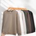 Solid Color Crew Neck Sweater Men's Autumn And Winter Disan Cotton Fleece Printed Long Sleeve Sweater_viptrois.com