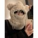 Cute thickened plush teddy bear scarf integrated with women's autumn and winter Korean version warm ear protection hat_viptrois.com