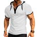 Men's Clothing Short Sleeved Polo Shirts Heavy Loose Hooded Sports Casual T Shirts_viptrois.com