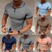 Men's Clothing Summer Striped Lapel Men's Sports Polo Shirt Top T Shirt_viptrois.com