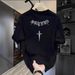 Men's Clothing Trendy Personalized Printed Short Sleeved T Shirt Summer Loose Korean Version Of All Match Round Neck Top_viptrois.com