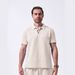 Men's Clothing Men's Summer New Jacquard Solid Color Lapel Button Outdoor Leisure Short Sleeved Polo Shirt_viptrois.com