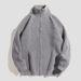 Stand Up Cardigan, Knitted Sweater, Men's Autumn And Winter Zipper Sweater, Thick And Casual Loose Jacket_viptrois.com
