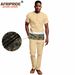 Men's clothing African ethnic solid color cotton men's casual jacket + pants_viptrois.com