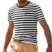 Men's New Summer Fashion Casual Striped Short-sleeved Top Round Neck T-shirt_viptrois.com