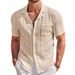 Men's Clothing Summer New Short Sleeved Cuban Collar Knitted POLO Shirt Casual Cardigan Top_viptrois.com