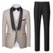 Men's Clothing Suit Three piece Men's Double Slit_viptrois.com