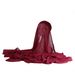 New monochrome pearl chiffon shawl hat set women's convenient gauze scarf elastic hat one piece long_viptrois.com