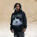 American-style Distressed Peace Dove Print Hoodie, Loose Fit Trendy High Street Hooded_viptrois.com
