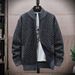 Men's Fleece Zip-Up Sweater Jacket - Winter Casual Stand Collar Pullover With Ribbed Detailing (Available In 5 Colors & Plus Sizes)_viptrois.com