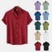 Goods 2024 Summer New Solid Color Lapel Short Sleeved Shirt Men's_viptrois.com