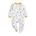 Kids'clothing Baby bidirectional zipper baby crawl suit Spring and autumn long sleeve sleeve foot wrap jumpsuit_viptrois.com