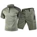 Men's Frog Style Tactical Shorts Suit Quick Drying Summer Training Uniform T-Shirt Short Sleeved Outdoor Sport Wear_viptrois.com