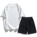 Round Neck Short Sleeve Shorts Summer Sports Men's T-Shirt Trendy Loose Set_viptrois.com