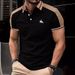Men's Clothing 2025 Summer New European And American Men's Daily Casual Printed Lapel Short Sleeved Polo Shirt_viptrois.com