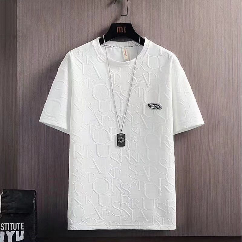 Men's Clothing Waffle Shorts Short Sleeved T Shirt Men's Summer Thin Loose Youth Casual Summer Suit Men's Trend_viptrois.com