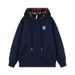 Men's Clothing American Plaid Cardigan Sweatshirt Boutique Embroidery US Loose Hooded Top Couple Trendy Brand Zipper Jacket_viptrois.com