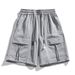 Men's Clothing Summer Thin Casual Pants Teenagers Trendy Brand Ice Sense Five Points Loose Multi Pocket Elastic Waist Overalls_viptrois.com