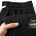 Men's Clothing Thin Ice Silk Casual Pants Pleated Trend Advanced Drape Loose Straight Sports Pants_viptrois.com