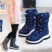 2023 winter new children's snow boots snowflake high tube children's cute fashion cotton shoes casual soft bottom warm boots_viptrois.com