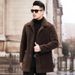 Pure Autumn Winter New Jacket With Turn-down Collar Short Fur Men's Thickened Shearling Long Coat_viptrois.com