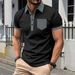 Casual Patchwork Mens Polo Shirts Vintage Buttoned Polo Collar T-shirt For Men Spring Summer Vintage Contrast Color Pullover Top_viptrois.com