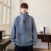 Detachable Scarf Sweater Men's Autumn And Winter New Warm Loose Knit Sweater Top_viptrois.com