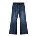 Men's Clothing Retro Color Contrast Splicing Flared Pants Denim Jacket Jacket Suit Trendy_viptrois.com