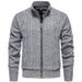 Men's Jacquard Knit Cardigan – Stand Collar Casual Sweater For Autumn & Winter (Dark Gray/Light Gray/Burgundy/Blue/Black, M-3XL)_viptrois.com
