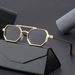 Men's Metal Double Beam Sunglasses - Small Frame UV400 Protection, Fashion Business & Outdoor Shades_viptrois.com