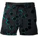 Men's Vortex Black Casual 3d Digital Printing Three-Dimensional Geometric Pattern Beach Pants Men's Shorts _viptrois.com