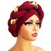 Women's Hats Matching Ethnic Headscarf Ladies Twisted Cross Hat Fashion Thick Braid Headband Headband_viptrois.com