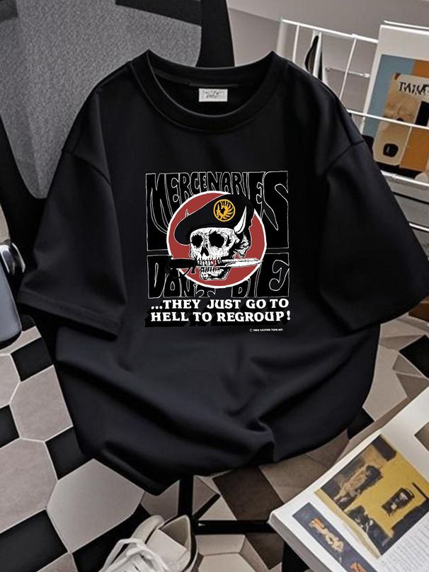 Vintage 1983 Mercenaries Don’t Die Shirt Large They Just Go To Hell To Regroup Unisex Comfortable Stylish Soft Casual Stretched Summer Fashion_viptrois.com