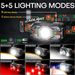 Multifunctional Strong Light LED Headlamp USB Rechargeable Outdoor Night Fishing Hiking Running Long Range Lighting_viptrois.com