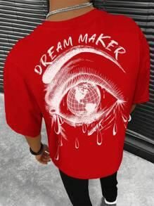 Straight Creative Eye Of The Earth Multi Color Cotton Street Trendy Men's T-shirt_viptrois.com