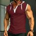 Men's Sleeveless Hooded Vest T-Shirt - Lightweight Summer Casual Top For Sports & Streetwear (6 Colors, S-XXXL)_viptrois.com