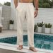 Men's Clothing Four Seasons New Solid Color Jacquard Drawstring Trousers Loose Casual Sports Straight Trousers_viptrois.com