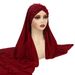 Unisex Milk silk nail pearl headscarf hat Solid color strap scarf hat women's cross headscarf_viptrois.com